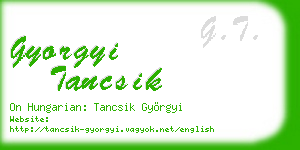 gyorgyi tancsik business card
